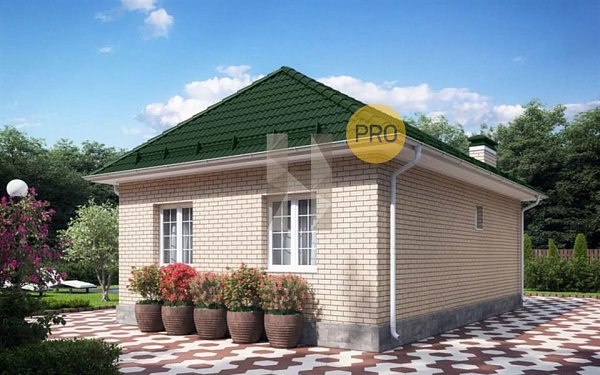 Дом кирпичный 70 м2 КП Родной, 2 комнаты, кухня 19 м2