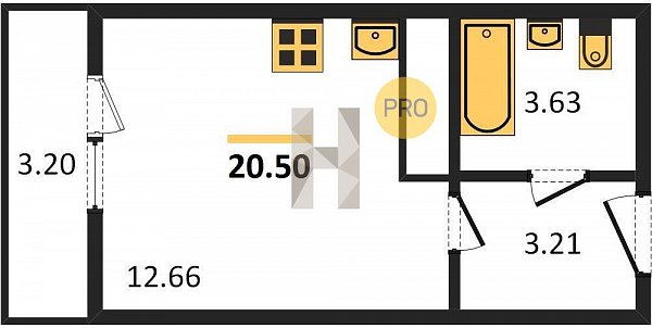 Студия квартира ЖК Огурцы Березовый площадь 20.5 м2 кухня 12.66 м2 на 11 этаже номер108