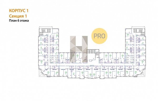 1 квартира ЖК The Grand Palace Краснодар площадь 53.4 м2 кухня 32.6 м2 на 6 этаже номер618
