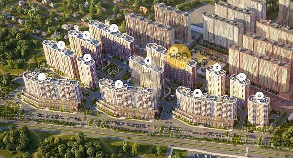1 квартира ЖК Лучший Краснодар площадь 44.64 м2 кухня 12.59 м2 на 11 этаже номер100